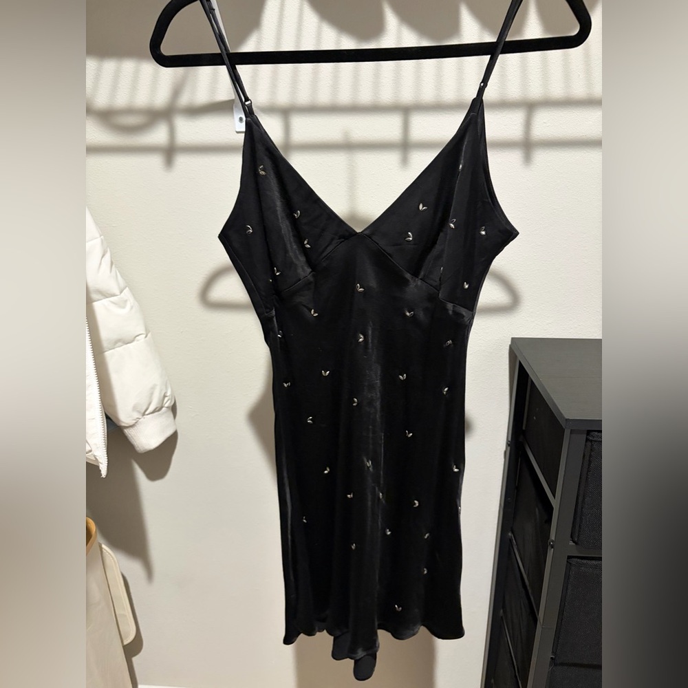 Zara Mini Black Dress with Embellishments